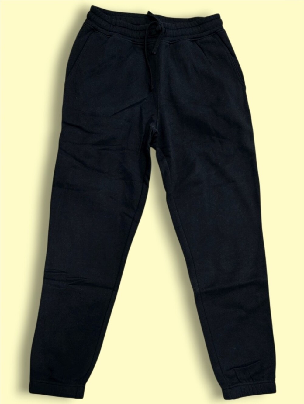 Men's Fleece Jogger Sweatpants - Solid Black (Size Small) - Brand New
